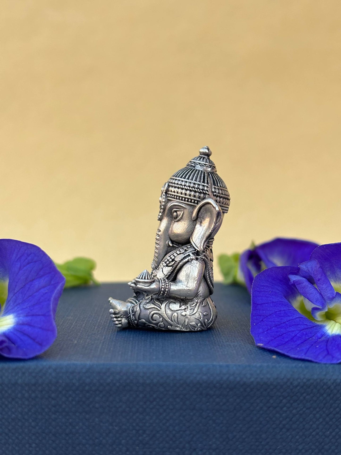 Baby Ganesh 3D Idol in Pure Silver