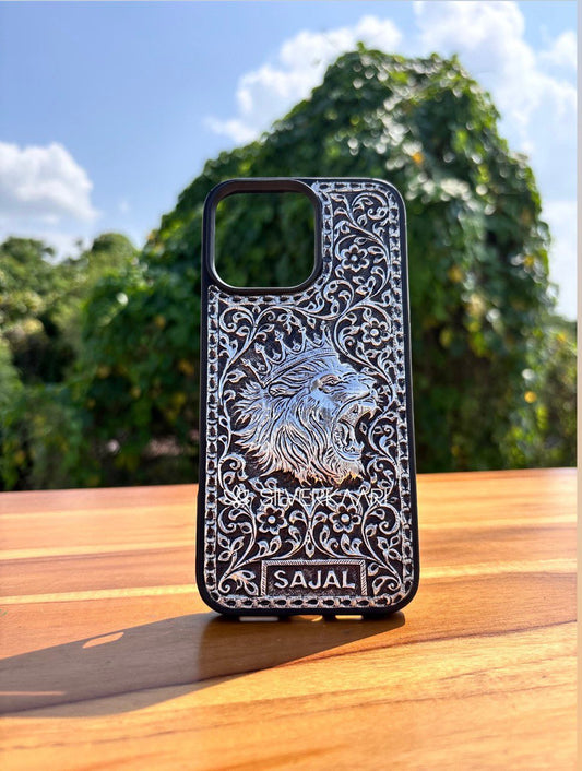 Royal Lion King Silver Mobile Cover