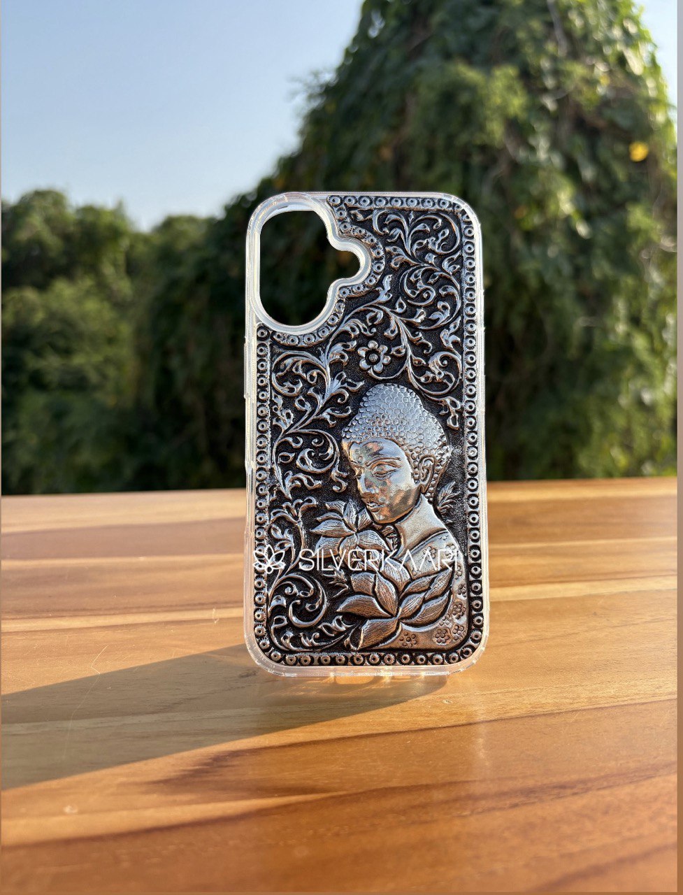 Buddha Bliss Silver Mobile Cover