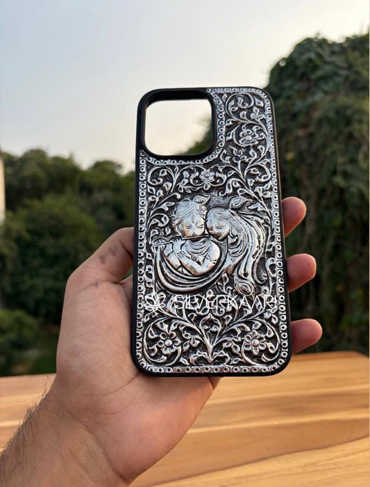 Radha Krishna Silver Mobile Cover