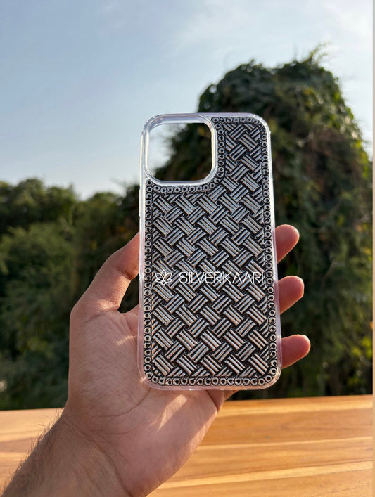Woven Majesty Silver Mobile Cover