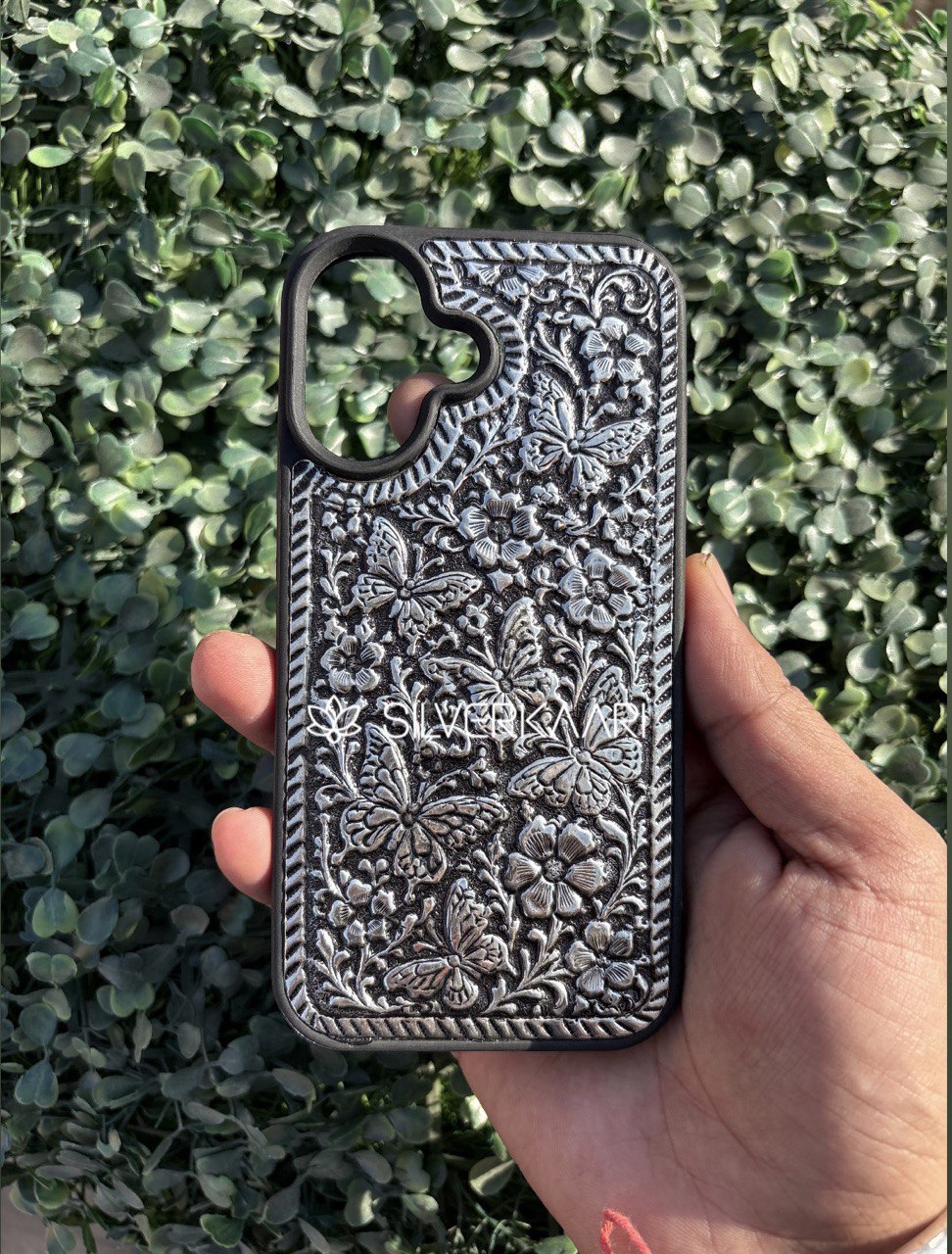 Butterfly Silver Mobile Cover