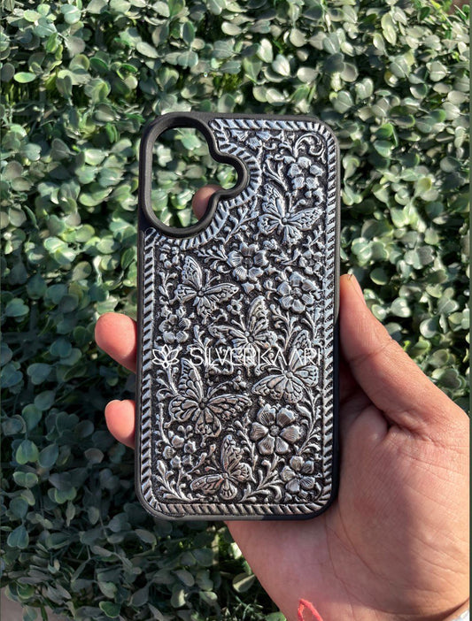 Butterfly Silver Mobile Cover