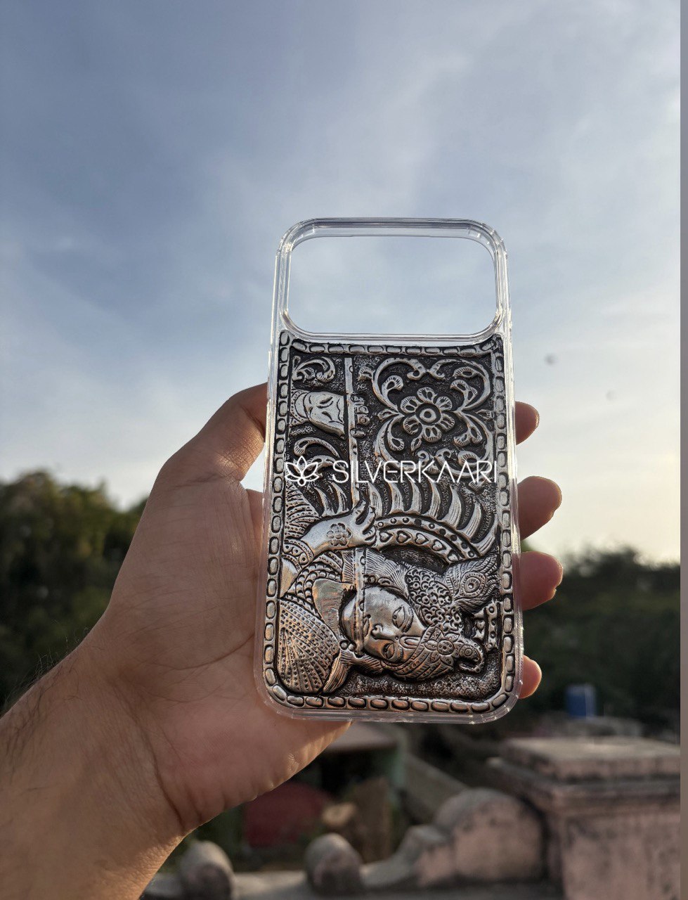 Shri Krishna Silver Mobile Cover