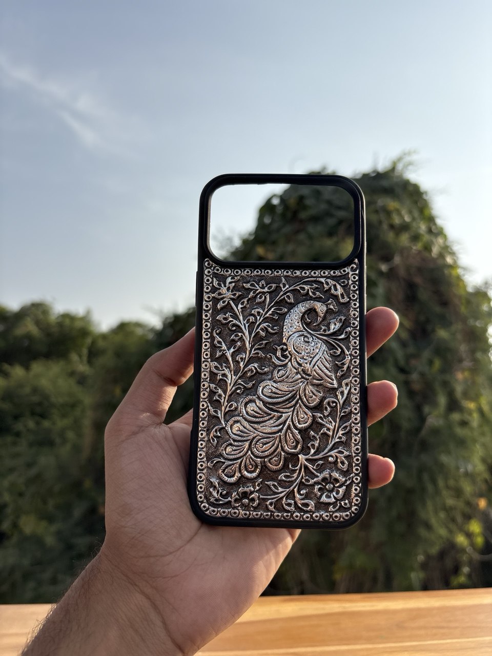 Peacock Majesty Silver Mobile Cover