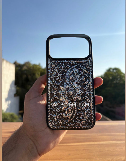 Mandala Art Silver Mobile Cover