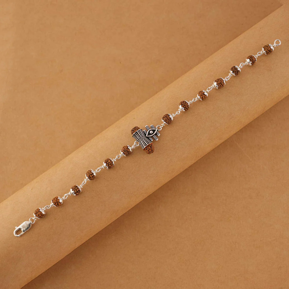 Rudraksha Silver Third Eye Bracelet